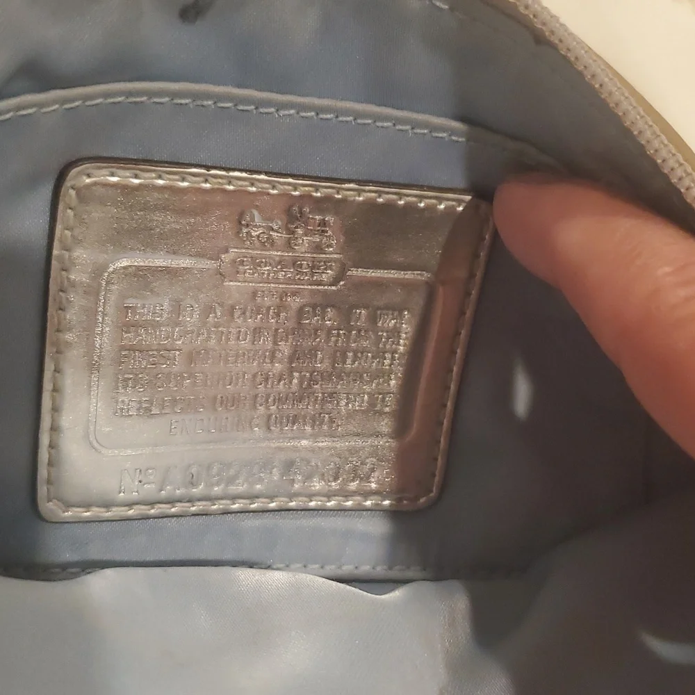 Coach Cream Satin Wristlet 8.5 X 5.5